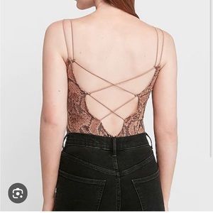 Express black bungee strap bodysuit S